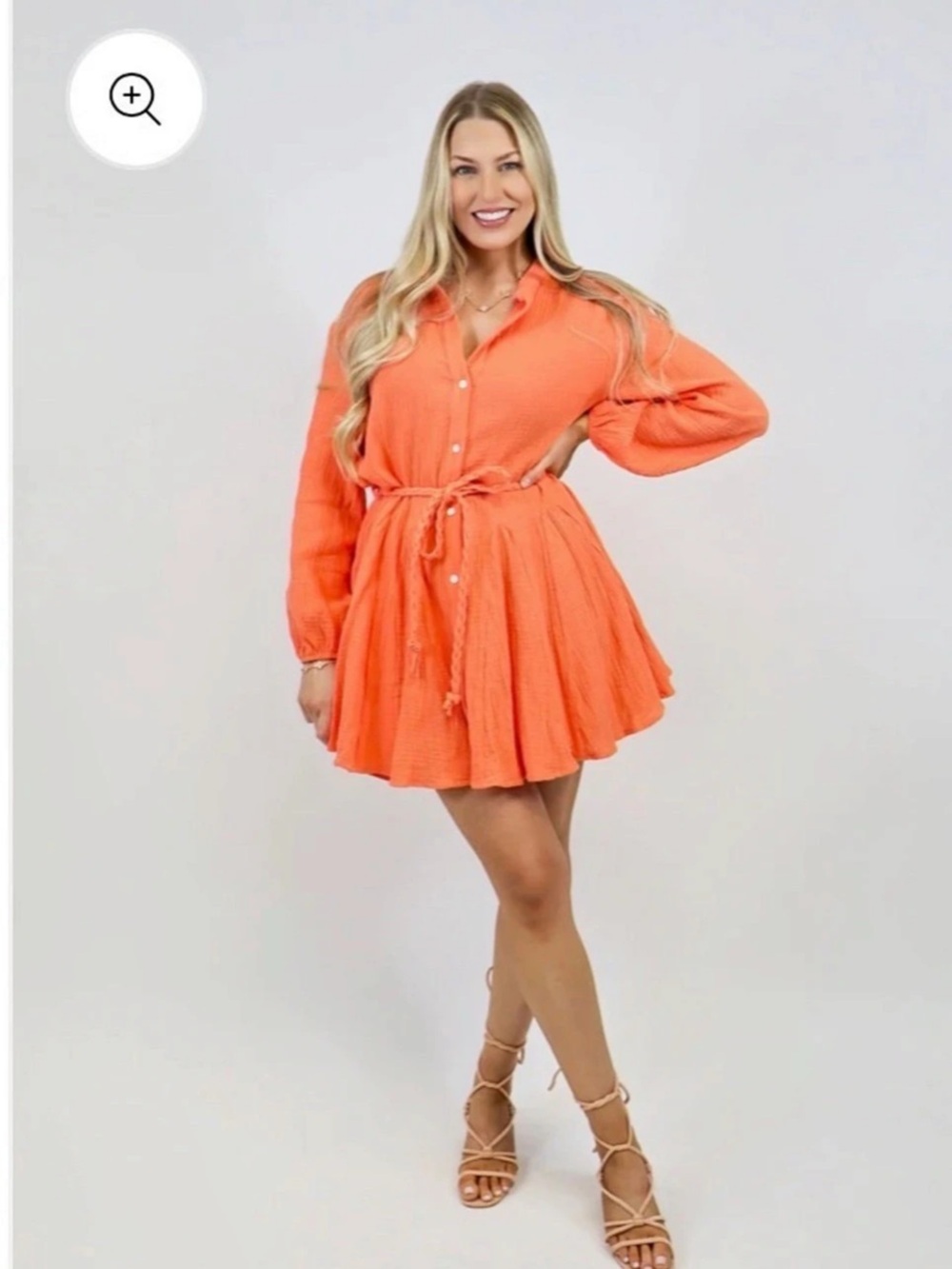 Bibi Orange Mini Dress Size Large Like New